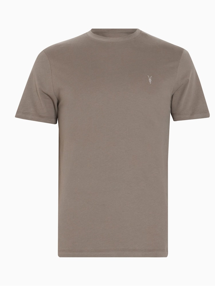 AllSaints Grey Brace Contrast Short Sleeve Crew T-Shirt - Image 6 of 6