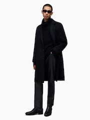 AllSaints Black Stano Coat - Image 3 of 9