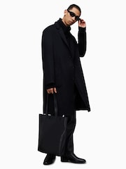 AllSaints Black Stano Coat - Image 5 of 9