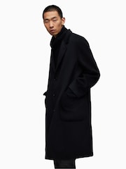 AllSaints Black Stano Coat - Image 6 of 9