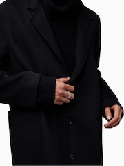 AllSaints Black Stano Coat - Image 7 of 9