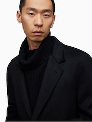 AllSaints Black Stano Coat - Image 8 of 9