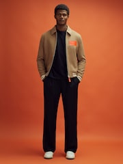 חום בהיר - McLaren F1 Wool Blend Leather Patch Varsity Bomber Jacket - תמונה 3 מתוך 9