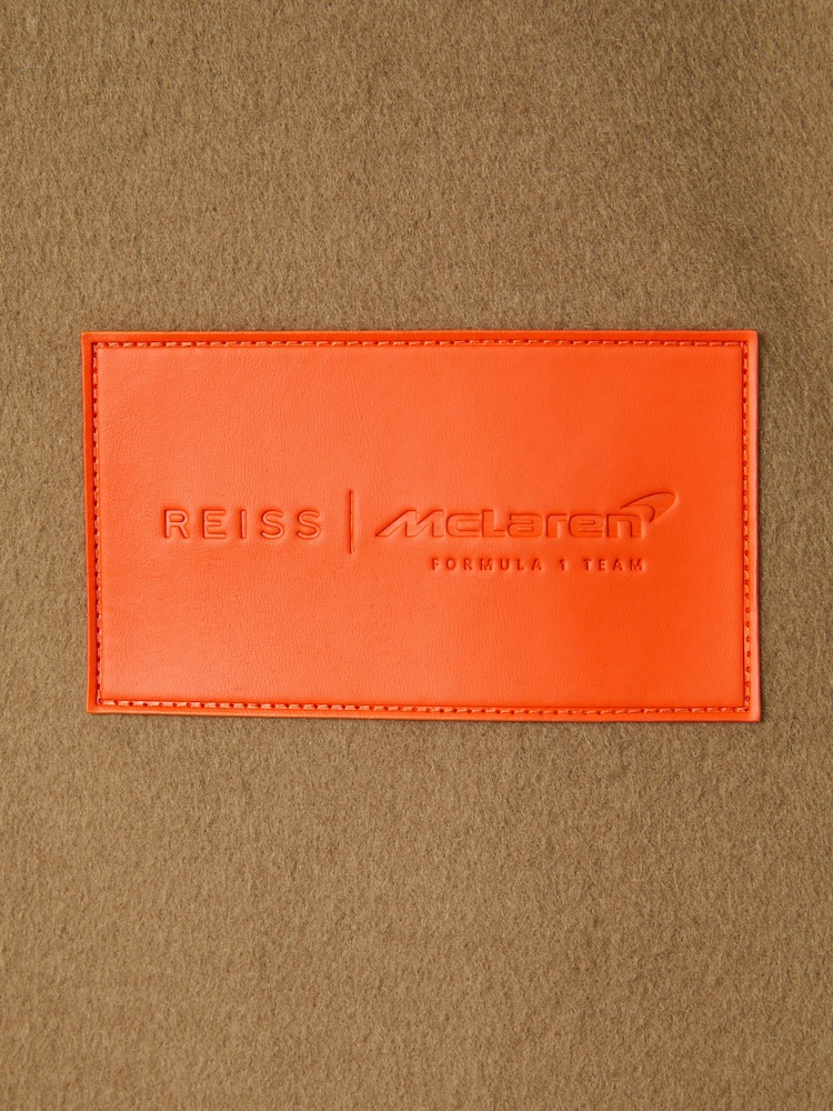 חום בהיר - McLaren F1 Wool Blend Leather Patch Varsity Bomber Jacket - תמונה 9 מתוך 9