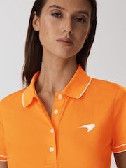 Reiss x McLaren F1 Team Papaya Crypto McLaren F1 Mercerised Cotton Polo Shirt - Image 4 of 9