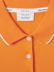 Reiss x McLaren F1 Team Papaya Crypto McLaren F1 Mercerised Cotton Polo Shirt - Image 8 of 9
