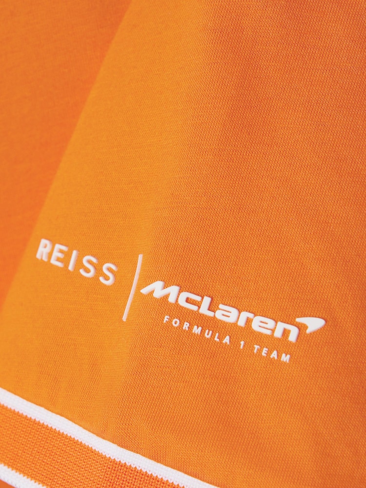 Reiss x McLaren F1 Team Papaya Crypto McLaren F1 Mercerised Cotton Polo Shirt - Image 9 of 9 Reiss x McLaren F1 Team Papaya Crypto McLaren F1 Mercerised Cotton Polo Shirt - Image 9 of 9