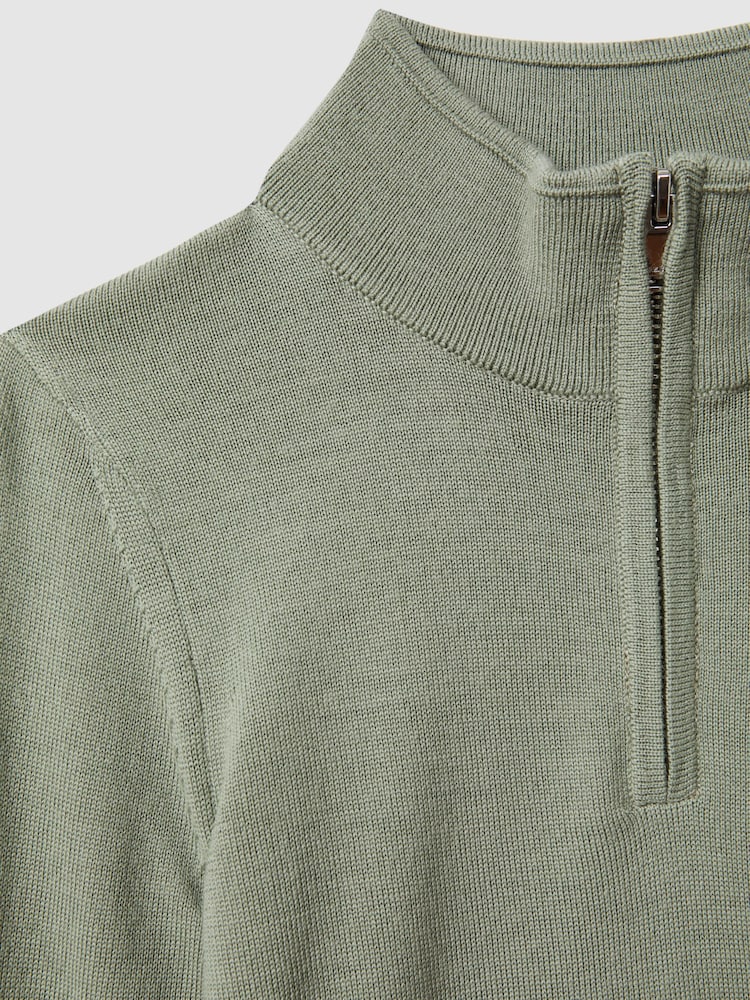 Reiss Nickel Blue/Kale Blackhall 2 Pack Teen Two Pack Of Merino Wool Zip-Neck Jumpers - Image 9 of 9 Reiss Nickel Blue/Kale Blackhall 2 Pack Teen Two Pack Of Merino Wool Zip-Neck Jumpers - Image 9 of 9
