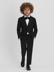 Reiss Black Knightsbridge B 13-14 yrs Tuxedo Satin Single Breasted Blazer - Image 2 of 6