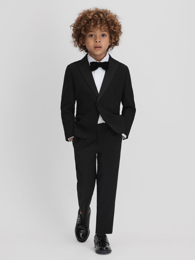 Reiss Black Knightsbridge B 13-14 yrs Tuxedo Satin Single Breasted Blazer - Image 2 of 6
