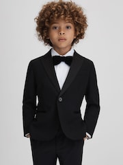 Reiss Black Knightsbridge B 13-14 yrs Tuxedo Satin Single Breasted Blazer - Image 3 of 6