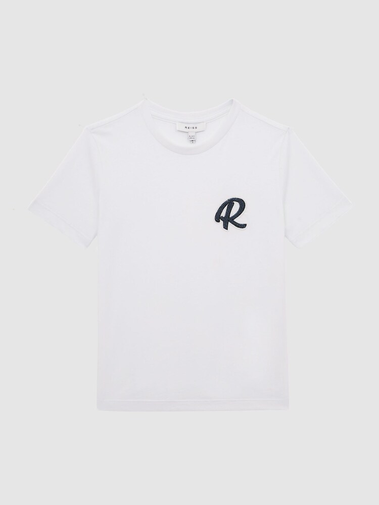 Reiss White Jude 13-14 yrs Cotton Crew Neck T-Shirt - Image 1 of 7
