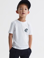 Reiss White Jude 13-14 yrs Cotton Crew Neck T-Shirt - Image 3 of 7