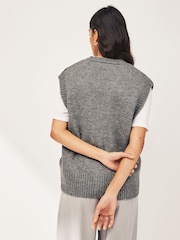 Grey Button Front Knitted Tank Top - Image 3 of 6