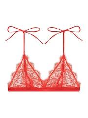 Love Stories Red Gwen Bow Lace Bralette - Image 1 of 3