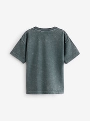 Grey Relaxed Fit 100% Cotton Washed Short Sleeve T-Shirt (3-16yrs) - Image 2 of 4