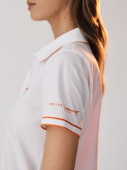 Reiss x McLaren F1 Team White Crypto McLaren F1 Mercerised Cotton Polo Shirt - Image 4 of 9