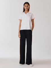 Reiss x McLaren F1 Team White Crypto McLaren F1 Mercerised Cotton Polo Shirt - Image 6 of 9