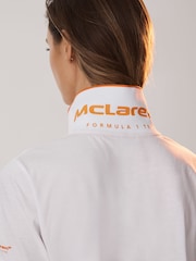 Reiss x McLaren F1 Team White Crypto McLaren F1 Mercerised Cotton Polo Shirt - Image 7 of 9