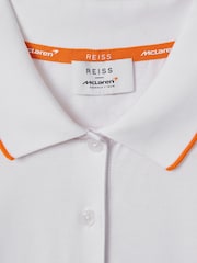 Reiss x McLaren F1 Team White Crypto McLaren F1 Mercerised Cotton Polo Shirt - Image 8 of 9