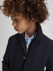Reiss Navy Perrin Mac With Funnel-Neck Insert - Image 4 of 6