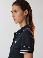 Reiss x McLaren F1 Team Navy Crypto McLaren F1 Mercerised Cotton Polo Shirt - Image 4 of 9