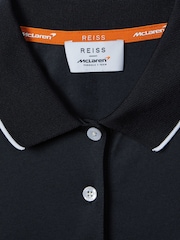 Reiss x McLaren F1 Team Navy Crypto McLaren F1 Mercerised Cotton Polo Shirt - Image 8 of 9
