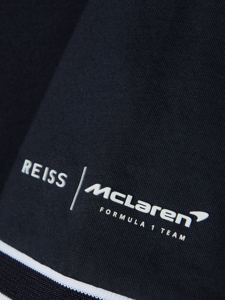 Reiss x McLaren F1 Team Navy Crypto McLaren F1 Mercerised Cotton Polo Shirt - Image 9 of 9 Reiss x McLaren F1 Team Navy Crypto McLaren F1 Mercerised Cotton Polo Shirt - Image 9 of 9