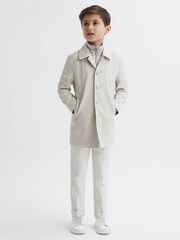 Reiss Stone Perrin Teen Trench With Funnel-Neck Insert - Image 1 of 7
