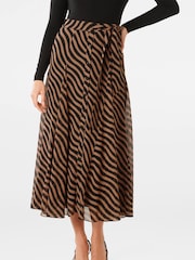 Forever New Brown Donna Godet Midi Skirt - Image 1 of 5