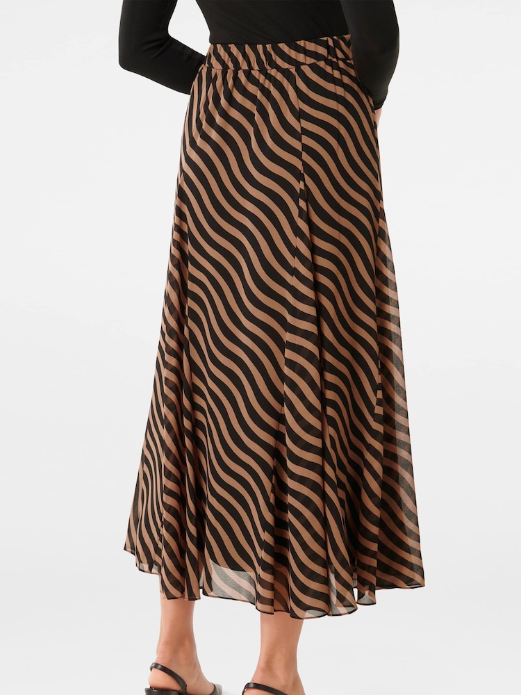 Forever New Brown Donna Godet Midi Skirt - Image 2 of 5