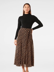 Forever New Brown Donna Godet Midi Skirt - Image 4 of 5