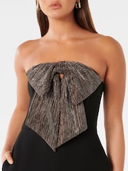 Forever New Black Kenzie Plisse Bow Jumpsuit - Image 4 of 4