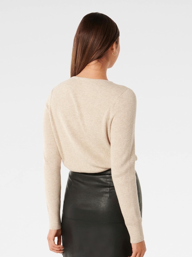 Forever New Cream Valentina Bow Front Jumper - Image 2 of 5