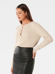 Forever New Cream Valentina Bow Front Jumper - Image 3 of 5