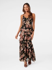 Forever New Black Poppy Petite Ruffle Gown - Image 1 of 4