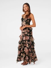 Forever New Black Poppy Petite Ruffle Gown - Image 3 of 4
