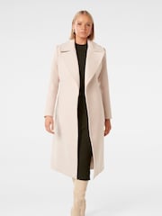 Forever New Cream Amanda Belted Wrap Coat - Image 1 of 4