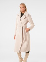 Forever New Cream Amanda Belted Wrap Coat - Image 3 of 4