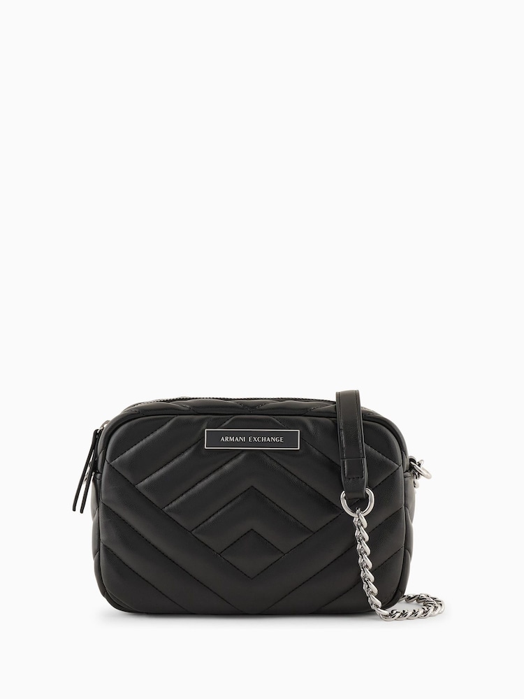 Schwarz - Armani Exchange Gesteppte Kameratasche - Bild 1 von 8