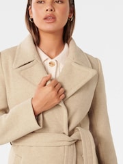 Forever New Cream Polly Wrap Coat - Image 4 of 4