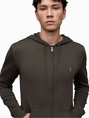 AllSaints Grey Mode Merino Zip Up Hoodie - Image 2 of 7