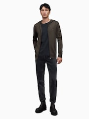 AllSaints Grey Mode Merino Zip Up Hoodie - Image 5 of 7