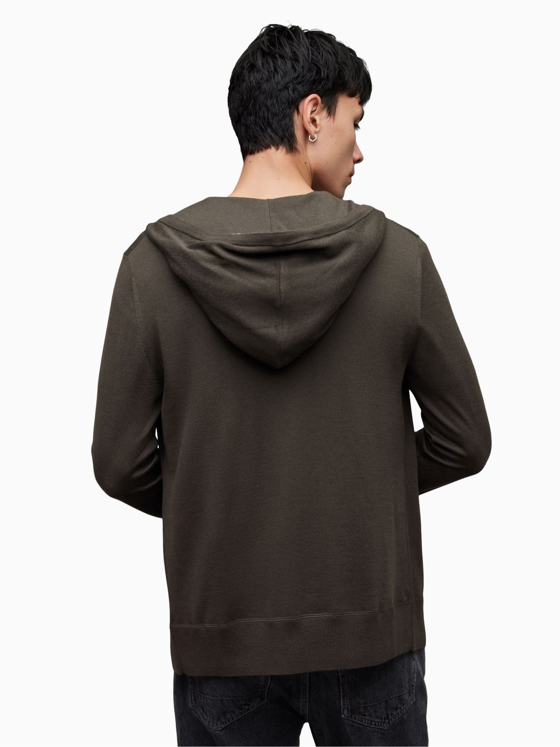 Buy AllSaints Grey Mode Merino Zip Up Hoodie from Next USA