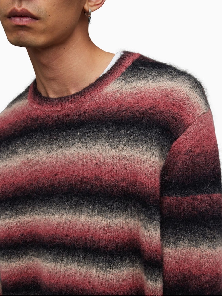 AllSaints Pink Aurora Striped Jumper - Image 2 of 8