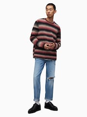 AllSaints Pink Aurora Striped Jumper - Image 4 of 8