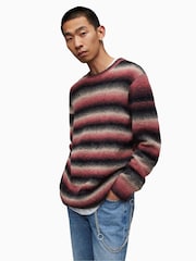 AllSaints Pink Aurora Striped Jumper - Image 5 of 8