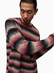 AllSaints Pink Aurora Striped Jumper - Image 6 of 8