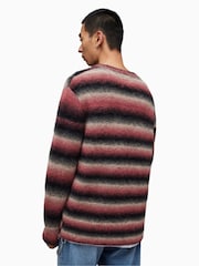 AllSaints Pink Aurora Striped Jumper - Image 7 of 8
