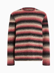AllSaints Pink Aurora Striped Jumper - Image 8 of 8